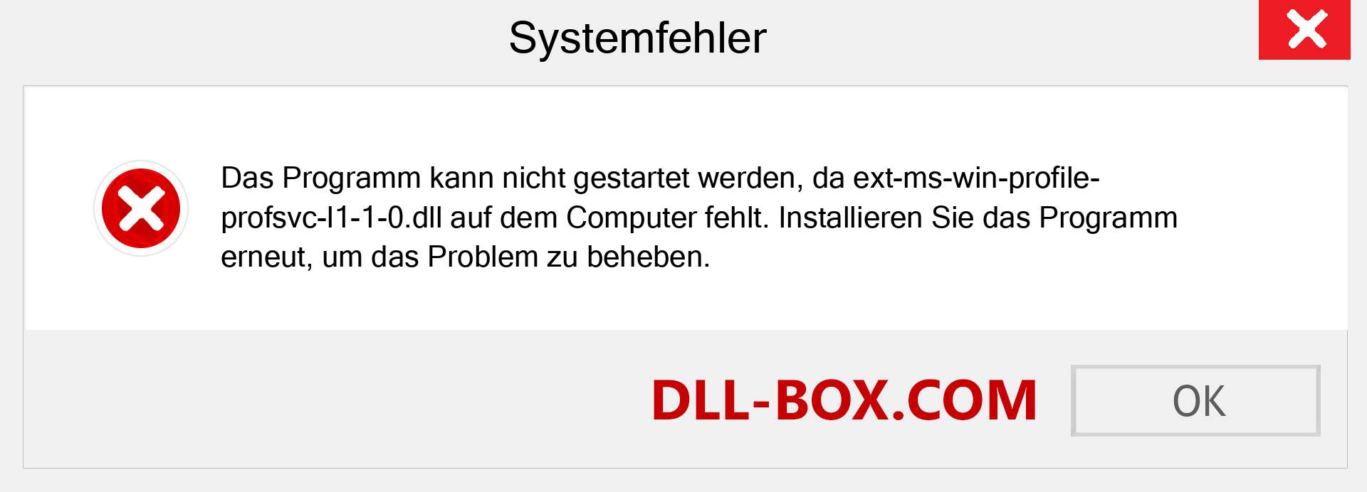 ext-ms-win-profile-profsvc-l1-1-0.dll-Datei fehlt?. Download für Windows 7, 8, 10 - Fix ext-ms-win-profile-profsvc-l1-1-0 dll Missing Error unter Windows, Fotos, Bildern